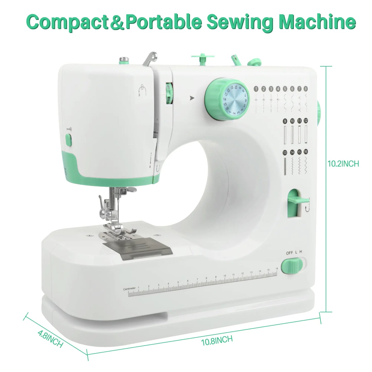 BCOOSS Portable Sewing Machine for Beginners 16 Built-in Stitches with Foot Pedal