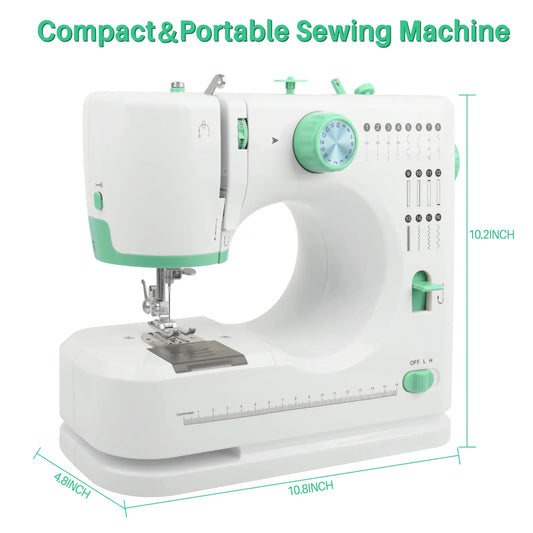 BCOOSS Portable Sewing Machine for Beginners 16 Built-in Stitches with Foot Pedal