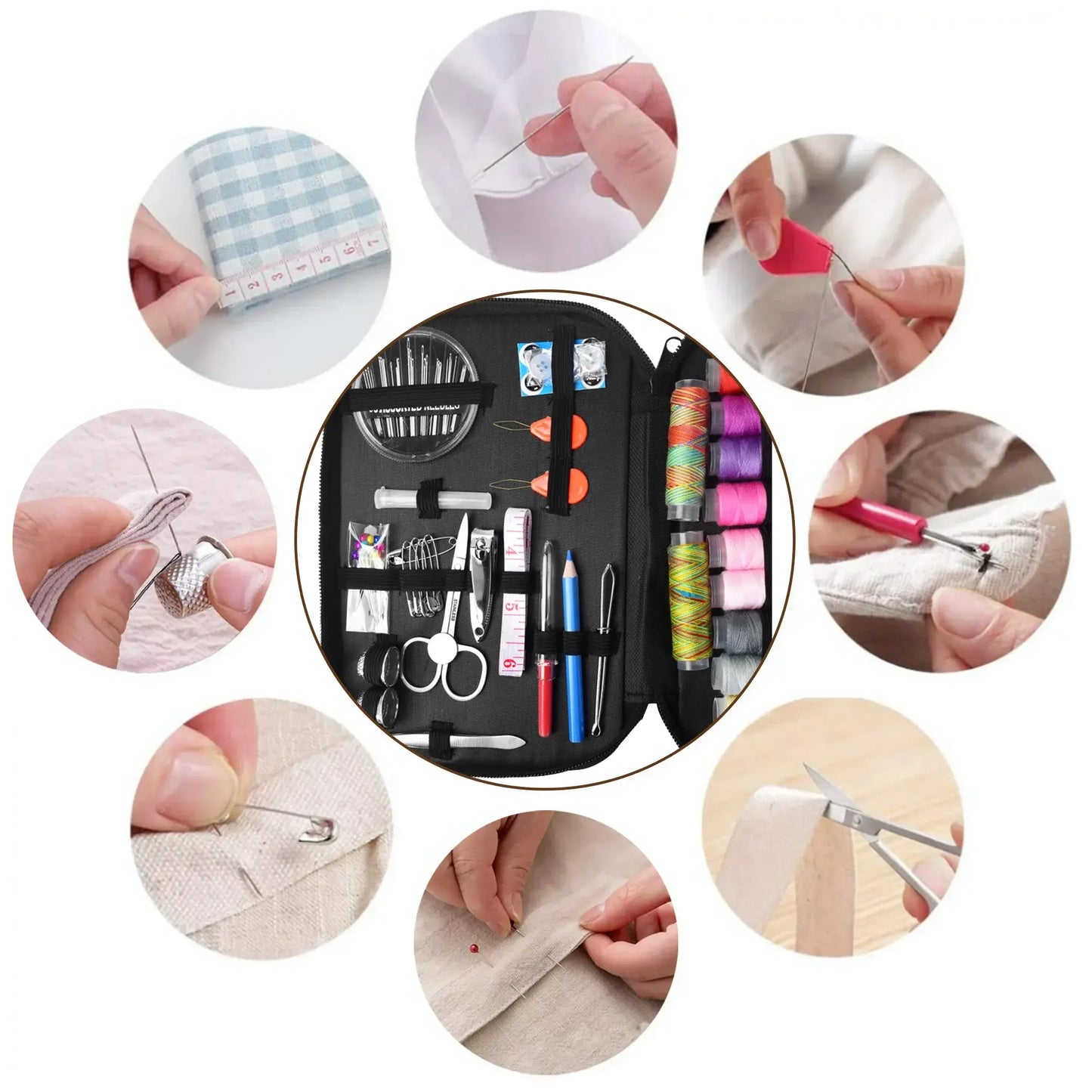 BCOOSS Sewing Kits for Adults with Thread and Needles Portable Beginners Home Travel Emergencies Sewing Supplies 97pcs Set