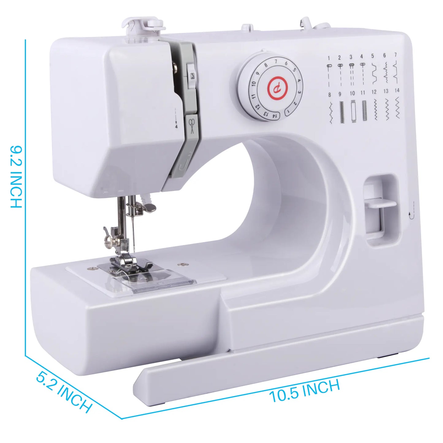BCOOSS Sewing Machine with 14 Built-in Stitch Multifunctional Portable Machine with Extension Table