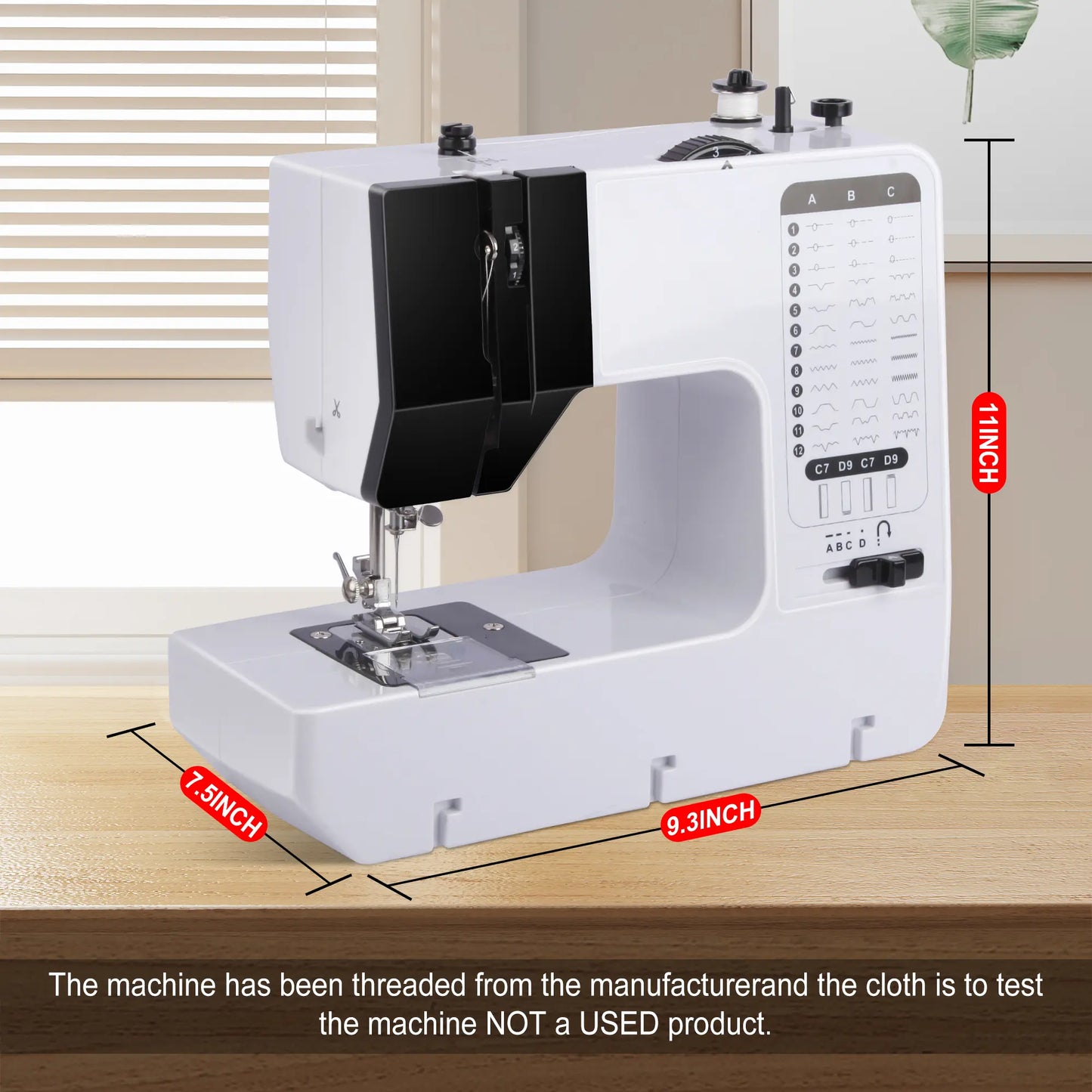 BCOOSS Portable Sewing Machine for Beginners 38 Built-in Stitches with Extension Table &Dual Speed