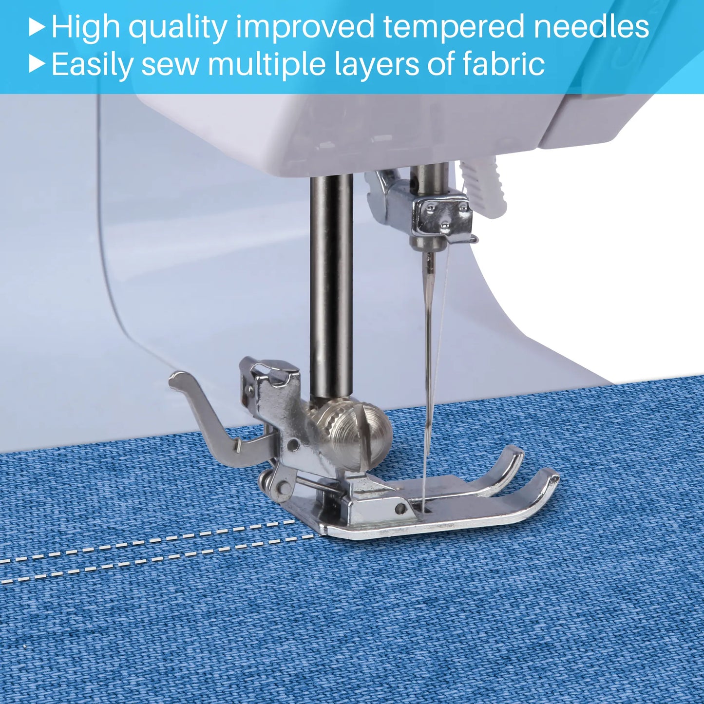 BCOOSS Sewing Machine with 14 Built-in Stitch Multifunctional Portable Machine with Extension Table