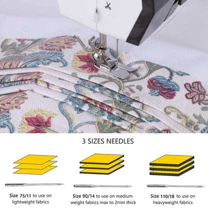 BCOOSS Portable Sewing Machine for Beginners 38 Built-in Stitches with Extension Table &Dual Speed