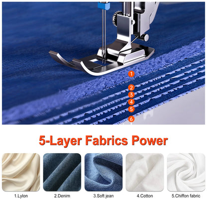 BCOOSS Sewing Machine for Beginners Electric Portable 12 Built-in Stitches with Extension Table