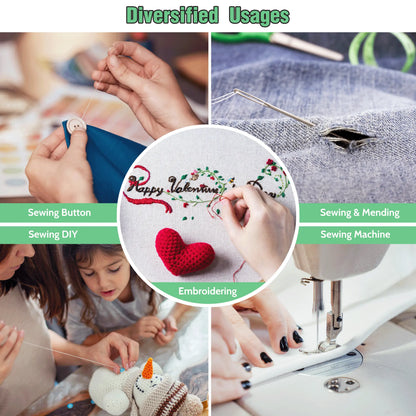 BCOOSS 180PCS Sewing Kits for Adults Beginners with Thread and Needles Travel Sewing Supplies Accessories Includes Yarn Rolls,Scissors,Tape Measure
