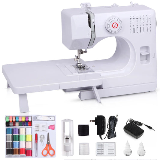 BCOOSS Sewing Machine with 14 Built-in Stitch Multifunctional Portable Machine with Extension Table
