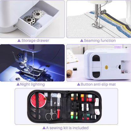 BCOOSS Sewing Machine for Beginner Multi-Functional Portable Machine with 12 Built-in Stitches